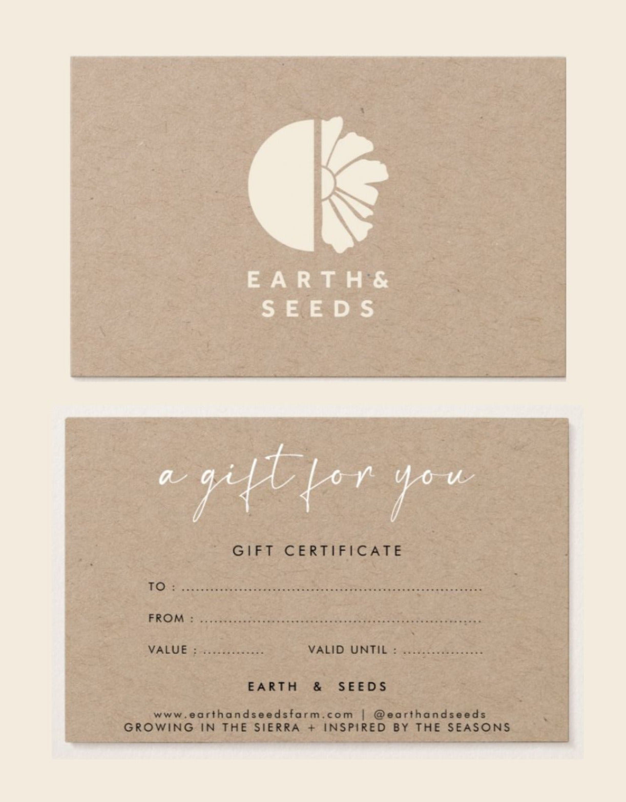 Earth & Seeds Gift Card